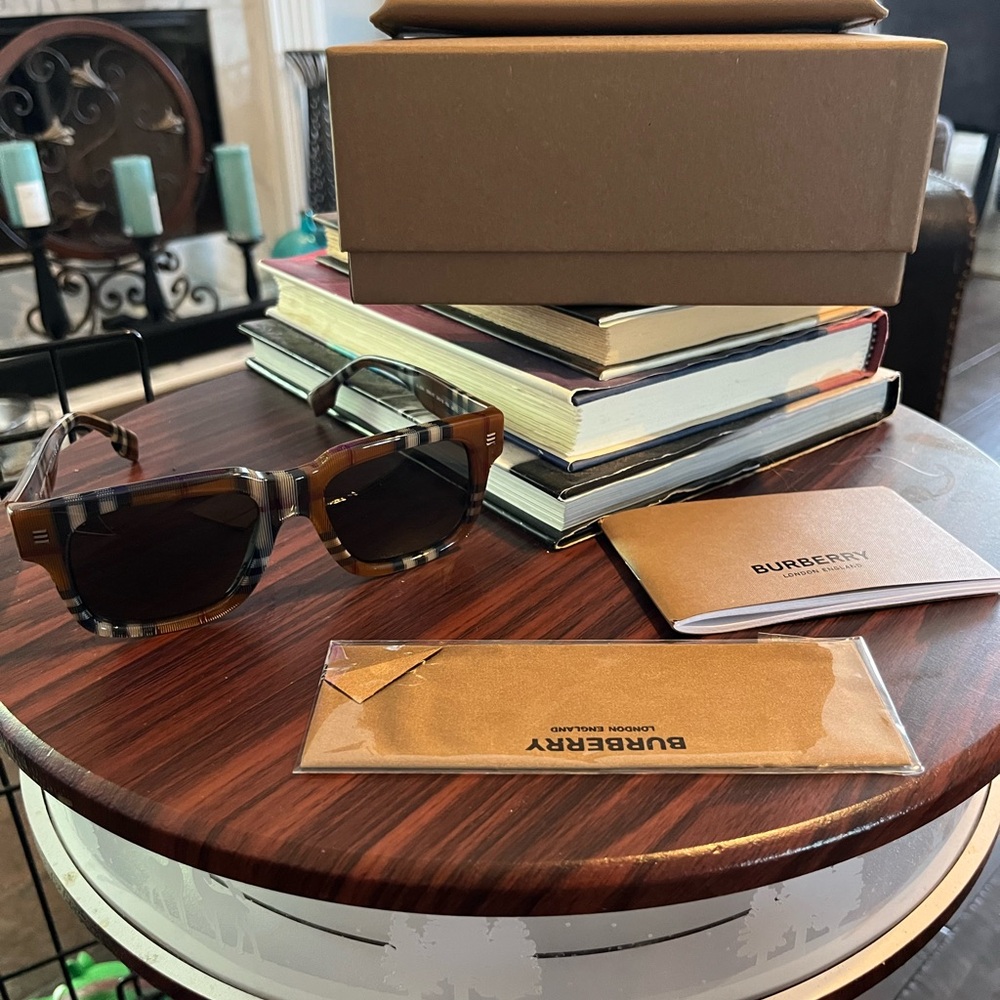 Burberry Check Hayden Unisex Sunglasses NWT